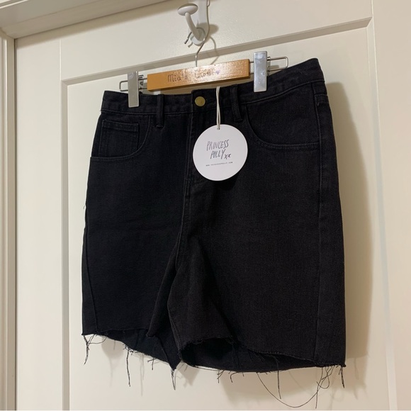 PRINCESS POLLY - High-Waisted Lose-Fit Denim Jean Shorts - Women’s 6 - Picture 4 of 7